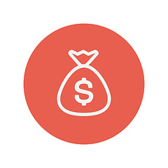 Image showing Money bag thin line icon