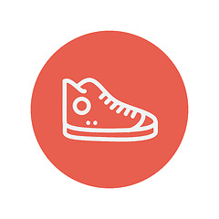 Image showing High cut rubber shoe thin line icon