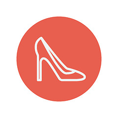 Image showing Lady high heel shoe thin line icon