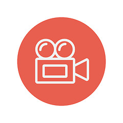 Image showing Old cinema video cam thin line icon