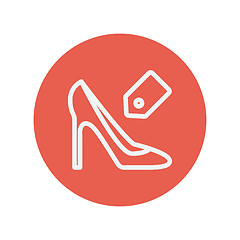 Image showing Shoe with tag thin line icon