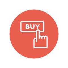 Image showing Finger pointing to buy sign thin line icon
