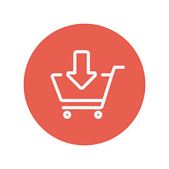 Image showing Remove from shopping cart thin line icon