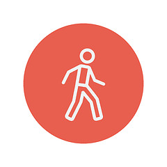 Image showing Walking exercise thin line icon