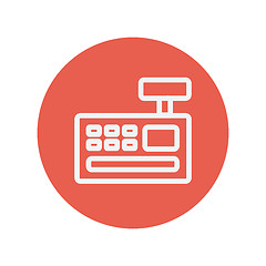 Image showing Cash register machine thin line icon