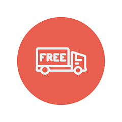 Image showing Free delivery van thin line icon