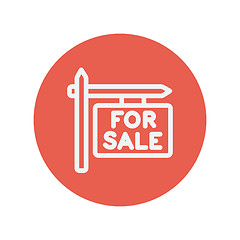 Image showing For sale sign thin line icon