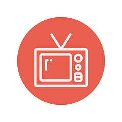 Image showing Vintage television thin line icon