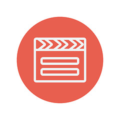 Image showing Clapboard thin line icon