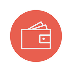 Image showing Wallet with money and credit card thin line icon