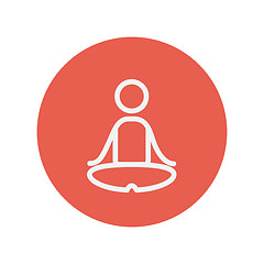 Image showing Yoga exercise thin line icon