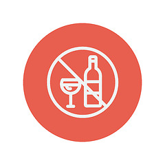 Image showing No alcohol sign thin line icon