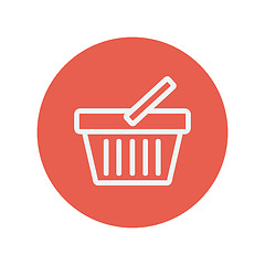 Image showing Shopping basket thin line icon