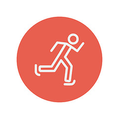 Image showing Skating man thin line icon