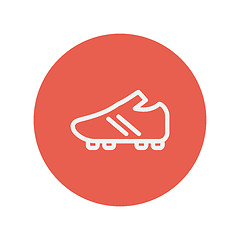 Image showing Soccer shoes thin line icon