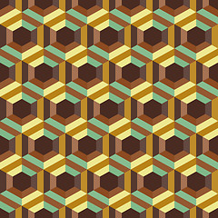 Image showing Seamless abstract 3d background with hexagonal elements. 