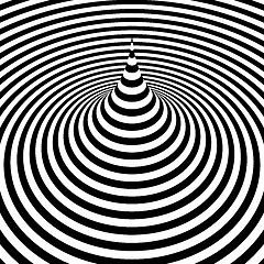 Image showing Black and white abstract striped background. Optical Art. 