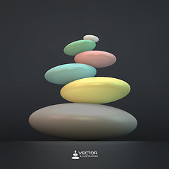 Image showing Spa stones. Vector 3d illustration.