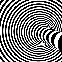 Image showing Black and white abstract striped background. Optical Art. 