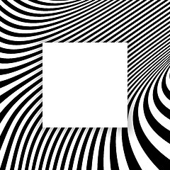 Image showing Black and white abstract striped background. Optical Art. 