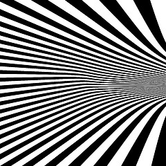 Image showing Pattern with optical illusion. Black and white background. 