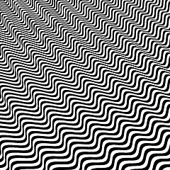 Image showing Black and white abstract striped background. Optical Art. 