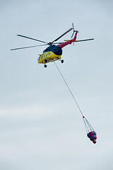 Image showing Fireguard helicopter MI-8 with water tank