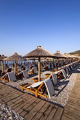 Image showing umbrellas on a beach 