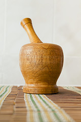 Image showing wooden mortar  