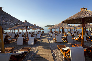 Image showing umbrellas on a beach 