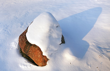 Image showing stone under snow  