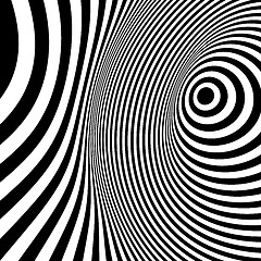Image showing Black and white abstract striped background. Optical Art. 