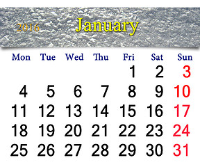 Image showing calendar for January 2016