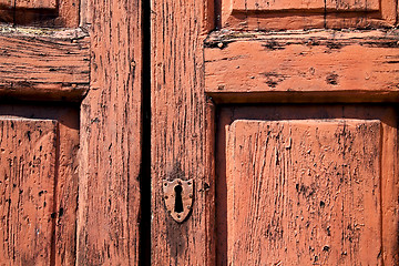 Image showing door in italy old ancian wood and trasditional  texture nail