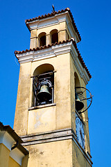 Image showing ancien clock tower in italy europe old  stone  