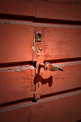 Image showing door    in   and traditional  texture nail