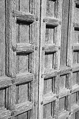 Image showing door    in italy old ancian wood and traditional  texture nail