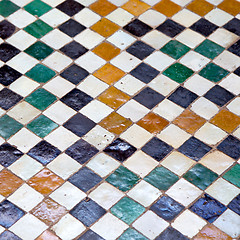 Image showing line in morocco africa old tile and colorated floor ceramic abst