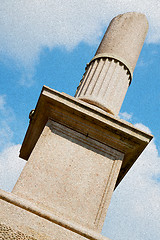 Image showing old column in the cloudy sky of europe italy
