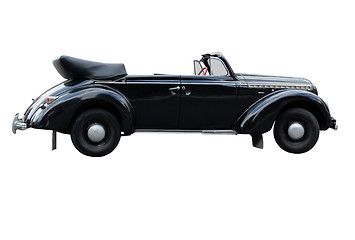 Image showing retro car for the wedding on the white background