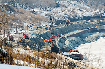 Image showing Construction of pedestrian quay in Tyumen