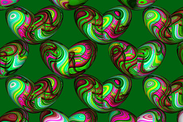 Image showing Abstract  hearts 3d background