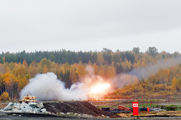 Image showing Rocket launch by TOS-1A system