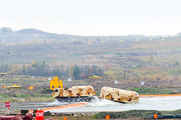 Image showing Tracked carrier DT-30P1 after water obstacle. Russia