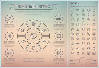 Image showing Technology Line Design Infographic Template