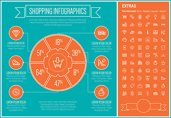 Image showing Shopping Line Design Infographic Template