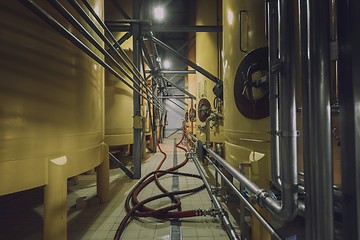 Image showing Industrial interior with welded silos