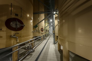 Image showing Industrial interior with welded silos