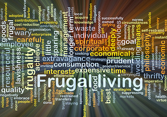 Image showing Frugal living background concept glowing