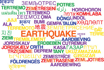 Image showing Earthquake multilanguage wordcloud background concept